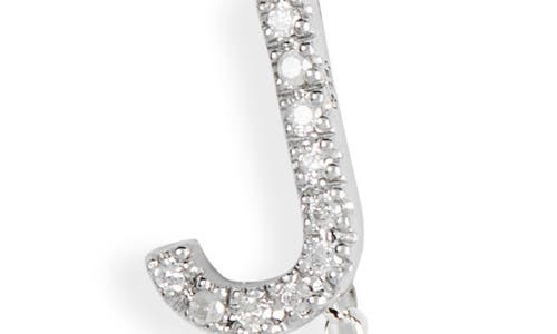 Meshmerise Bezel Diamond Initial Chain Necklace In White-j