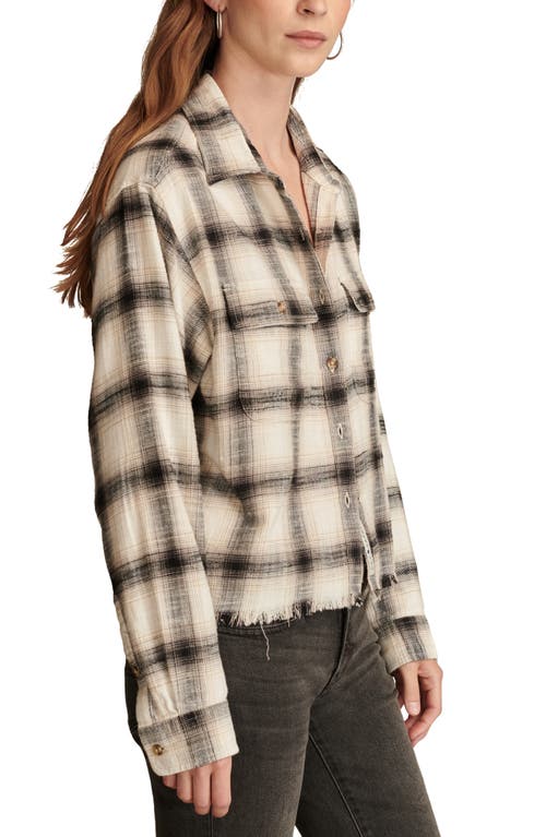 LUCKY BRAND LUCKY BRAND RAW EDGE PLAID BUTTON-UP SHIRT