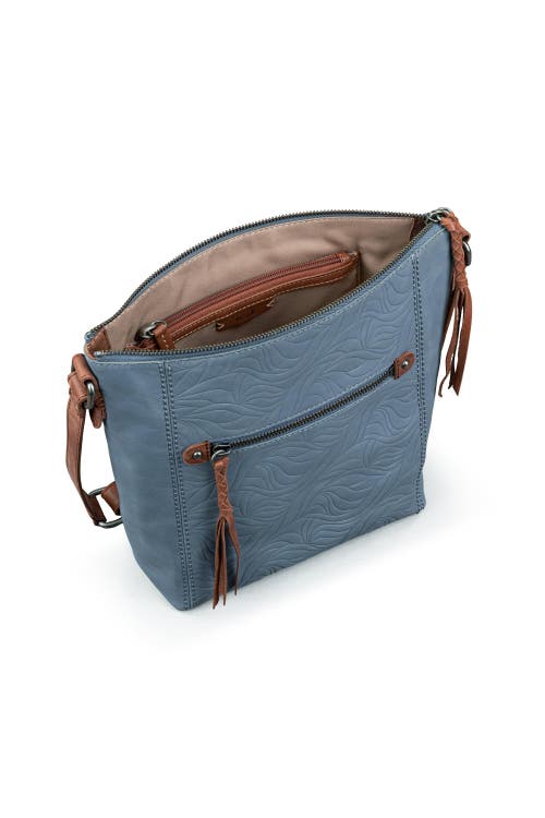 The Sak Ashland Leather Crossbody Bag In Maritime Wave Emboss