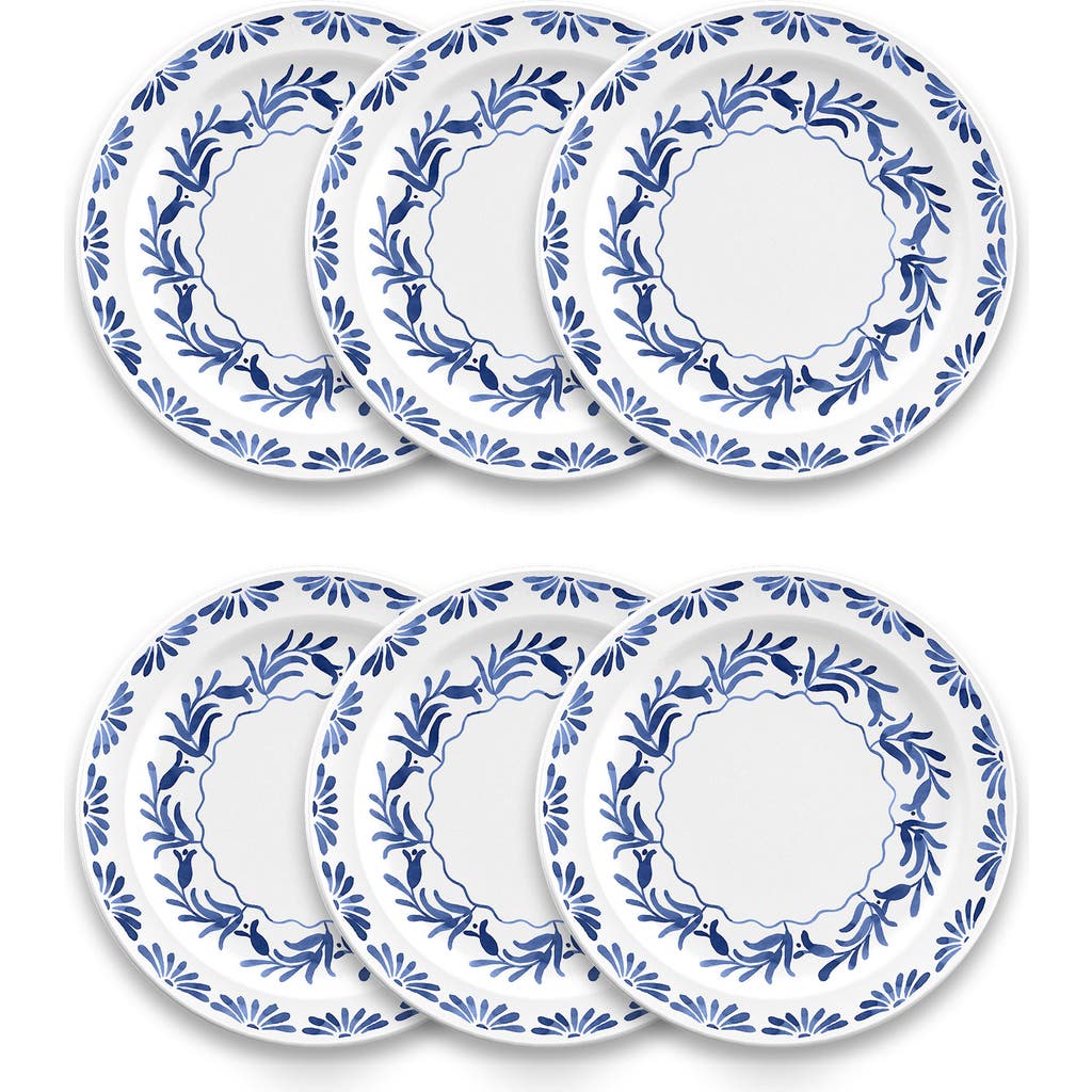 Tarhong Set Of Six Azul Melamine Plates In Blue