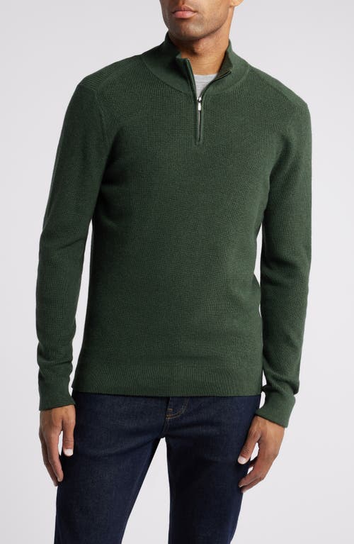 NORDSTROM NORDSTROM COTTON & CASHMERE QUARTER ZIP SWEATER 