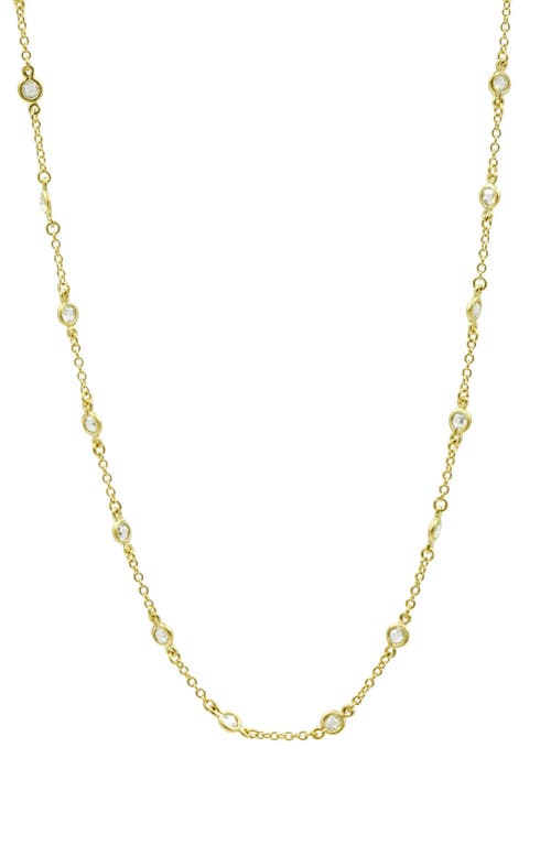Freida Rothman Mini Bezel Station Necklace In Gold