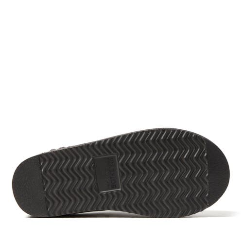 Dearfoams Fireside Greta Genuine Shearling Clog Slipper With Taping In Grey