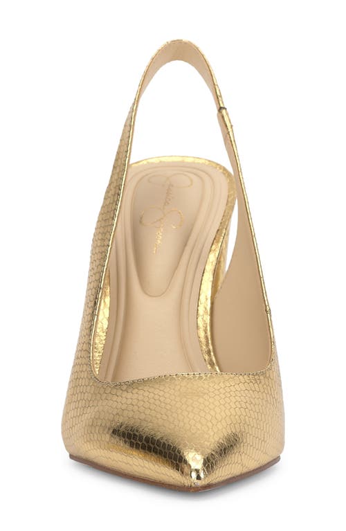 Jessica Simpson Noula Slingback Pointed Toe Pump In Gold
