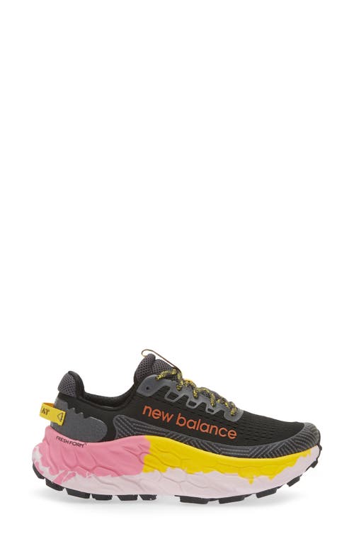 Shop New Balance Fresh Foam X More Trail V3 Sneaker In Black/ginger Lemon