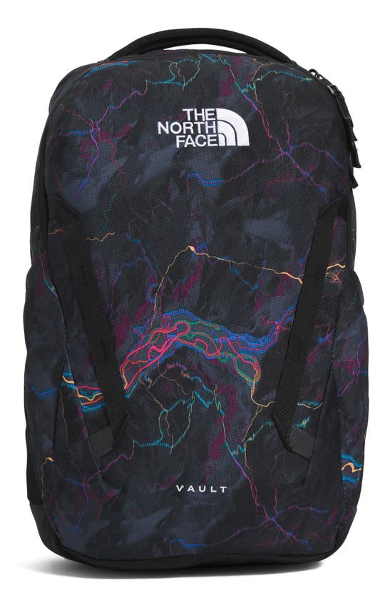The North Face Kids' Vault Backpack In Black Trail Glow Print/ Black