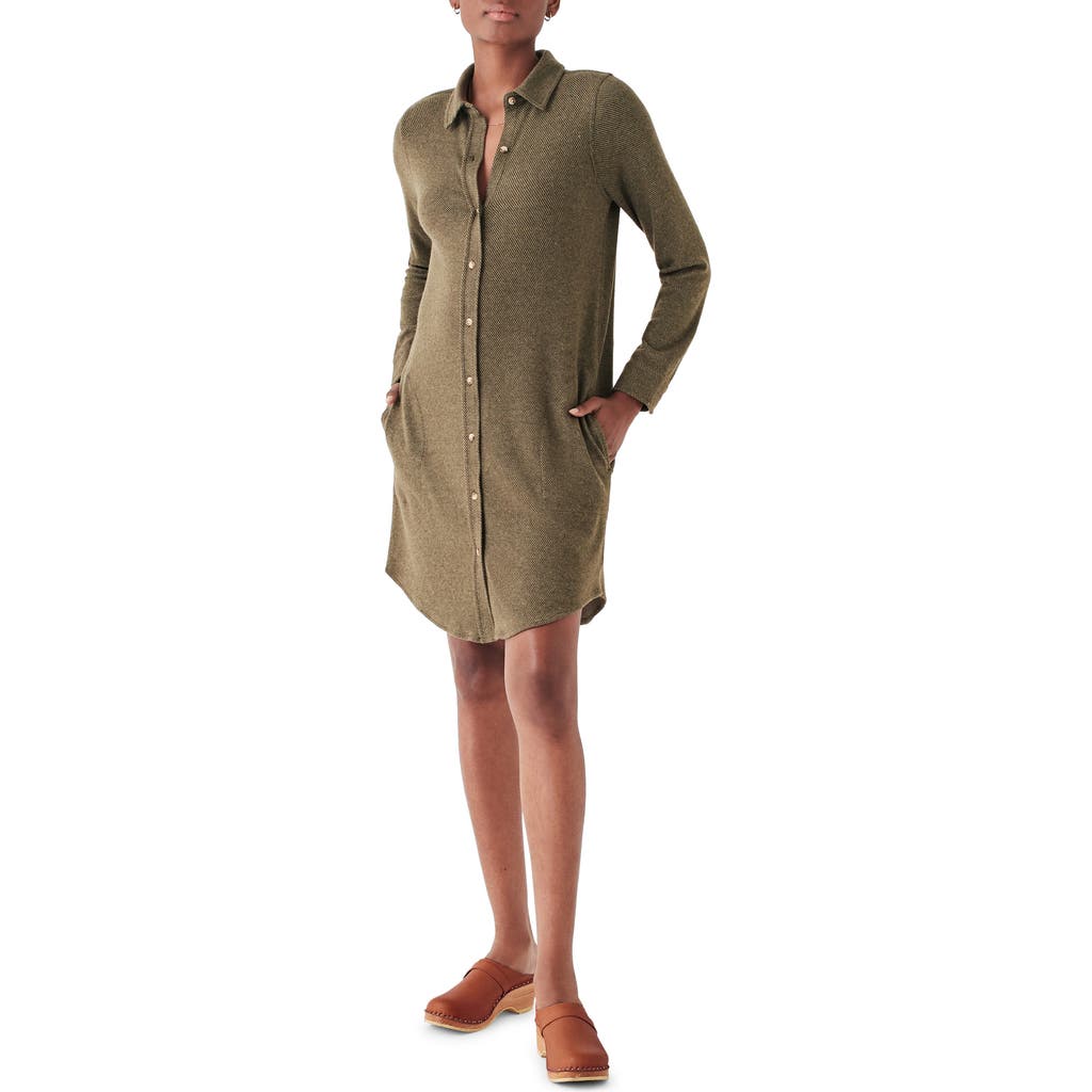 Faherty Legend Sweater Dress In Olive Melange Twill In Olive Melange Twill