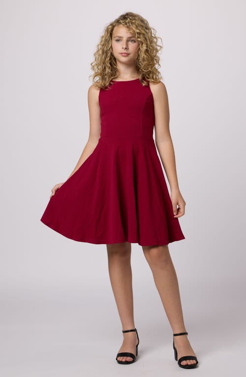 UN DEUX TROIS UN DEUX TROIS KIDS' TEXTURED RACERBACK FIT & FLARE DRESS 