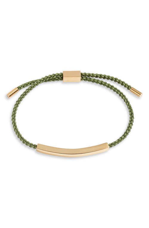 Braided Pull Through Bracelet in Hunter Green