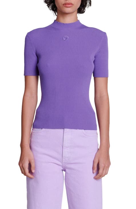 Calvin Klein Performance Lifestyle Collared Crop Ribbed Tank Top Lilac Large
