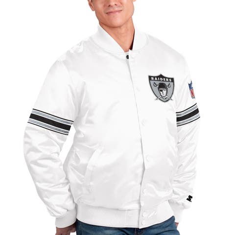 Las Vegas Raiders Starter Jacket Men's Black The Pick and Roll Full-Snap Jacket, L / Black