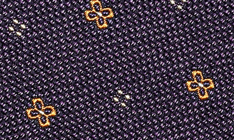Shop Jack Victor St. George Neat Floral Silk Tie In Purple