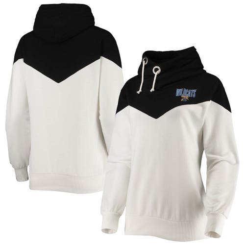 Women's Gameday Couture White/Black Kentucky Wildcats Old School Arrow Blocked Cowl Neck Tri-Blend Pullover Hoodie