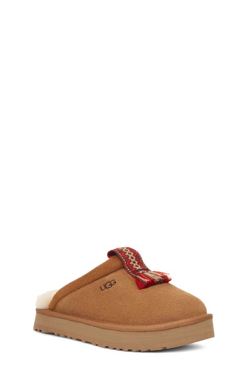 UGG(r) Kids' Tazzle Water Resistant Genuine Shearling Slipper Chestnut at Nordstrom, M