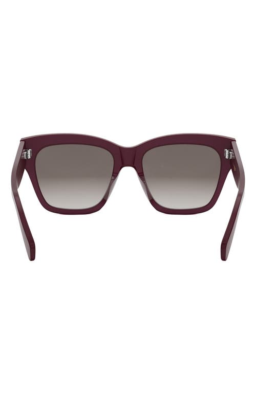 Shop Celine Triomphe 55mm Geometric Sunglasses In Shiny Bordeaux/brown