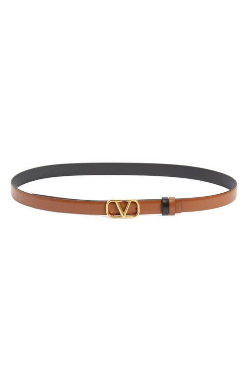 Valentino Garavani VLOGO Buckle Reversible Leather Belt in 11J Selleria-Nero/Nero at Nordstrom, Size 95