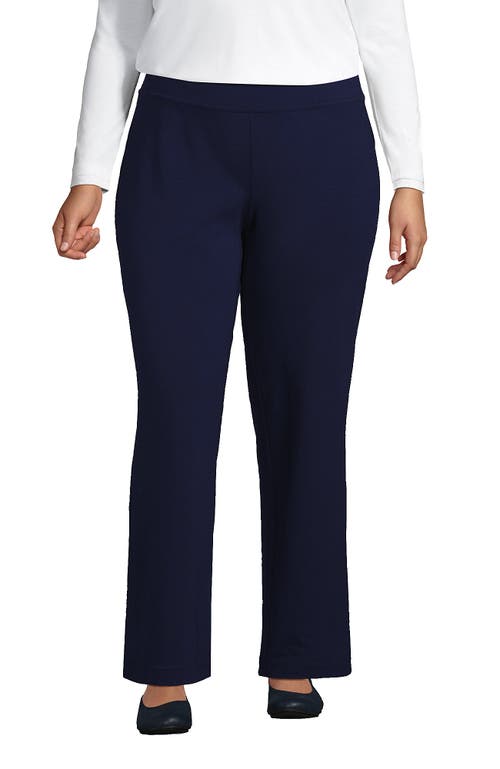 Shop Lands' End Plus Size Starfish Mid Rise Straight Leg Pants In Deep Sea Navy