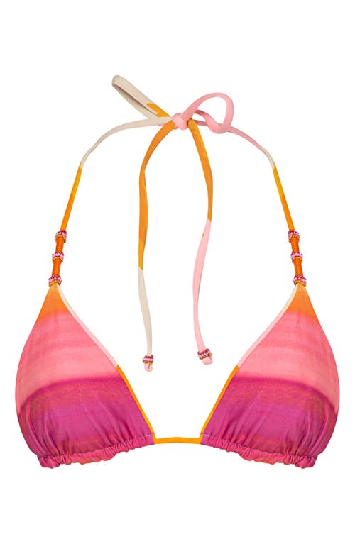 Shop Maaji Paradiso Waves Balmy Reversible Triangle Bikini Top In Pink