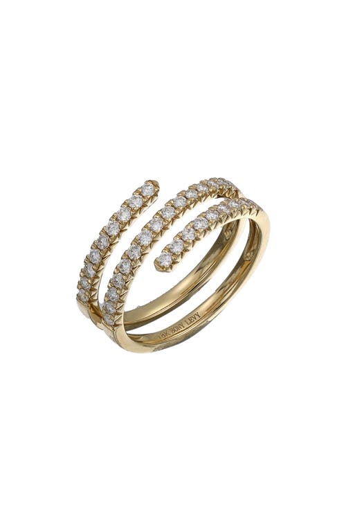 Shop Bony Levy Audrey Trend Spiral Diamond Ring In 18k Yellow Gold/diamond