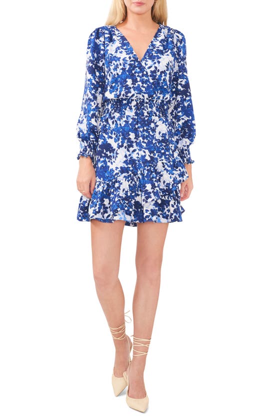 Vince Camuto V Neck Tiered Dress In Opulent Blue | ModeSens