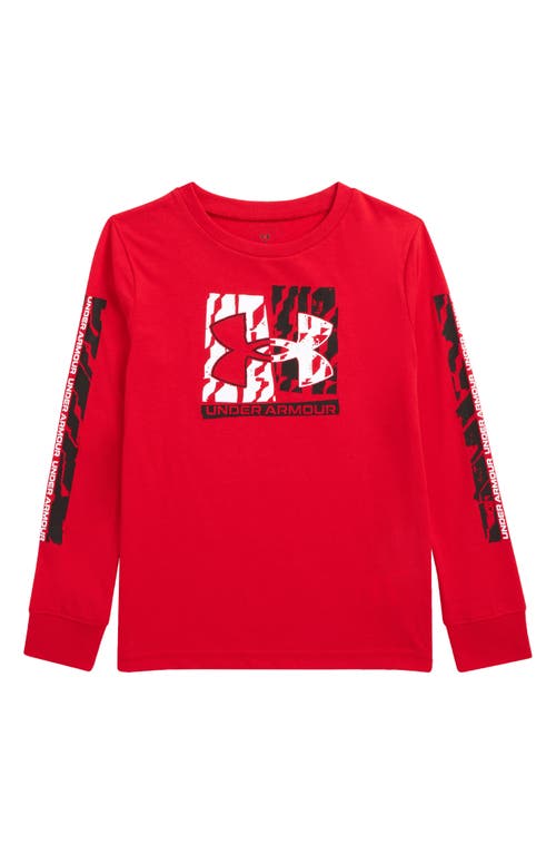 Shop Under Armour Kids' Ua Zigzag Logo Long Sleeve Performance Graphic T-shirt In Red