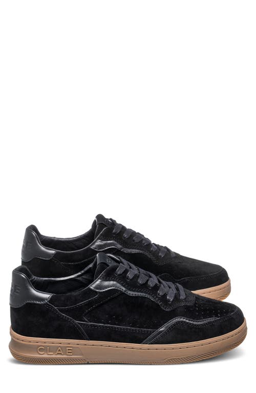 Shop Clae Haywood Leather Sneaker In Black Dark Gum