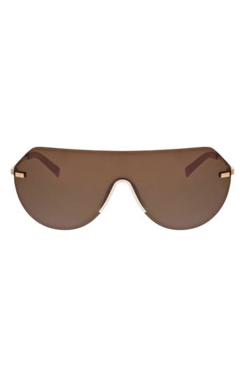 Hurley Angled Iconic Shield Sunglasses In White/gold