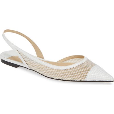Jimmy Choo Fetto Mesh Flat, White