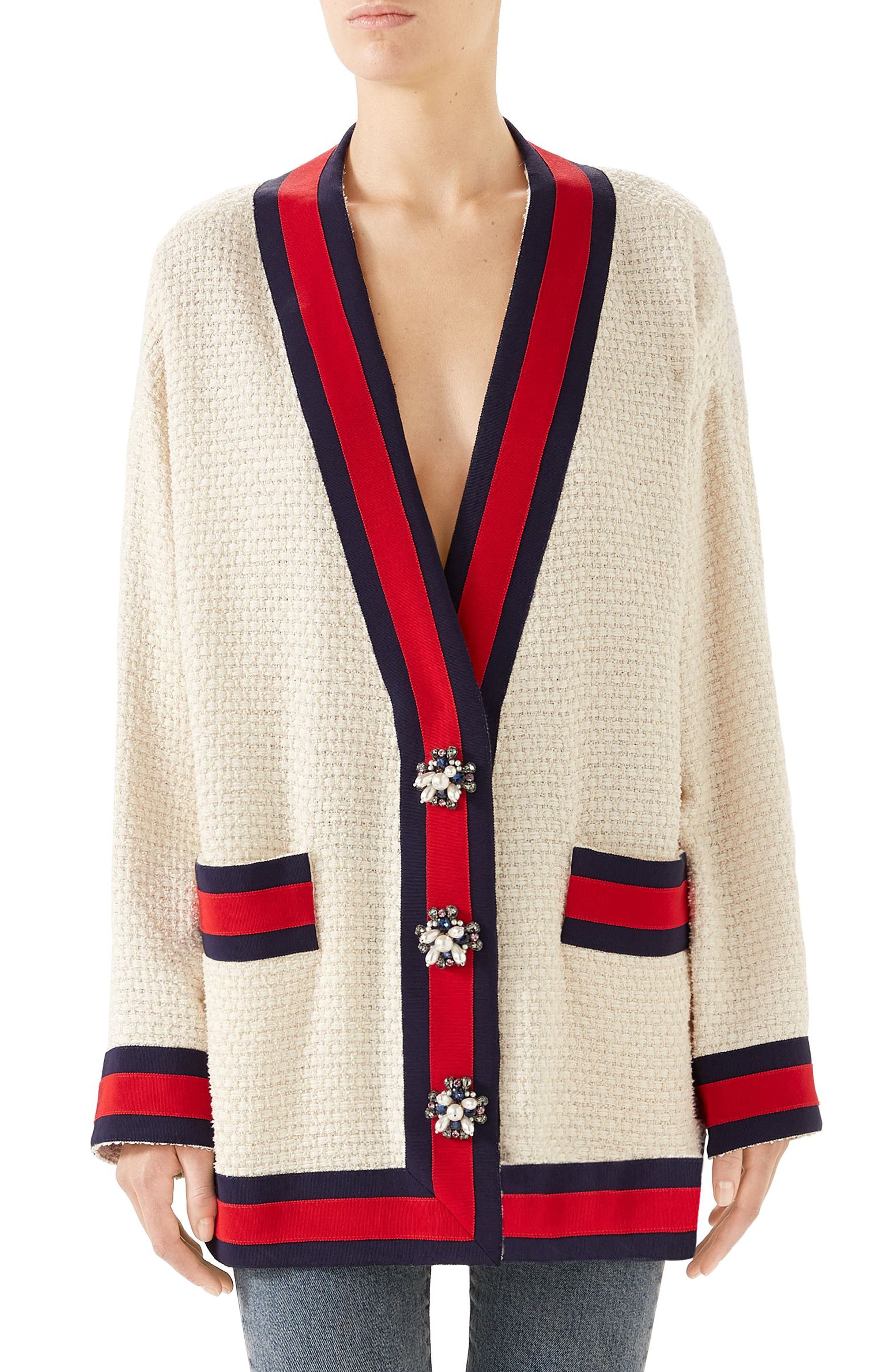 gucci tweed cardigan