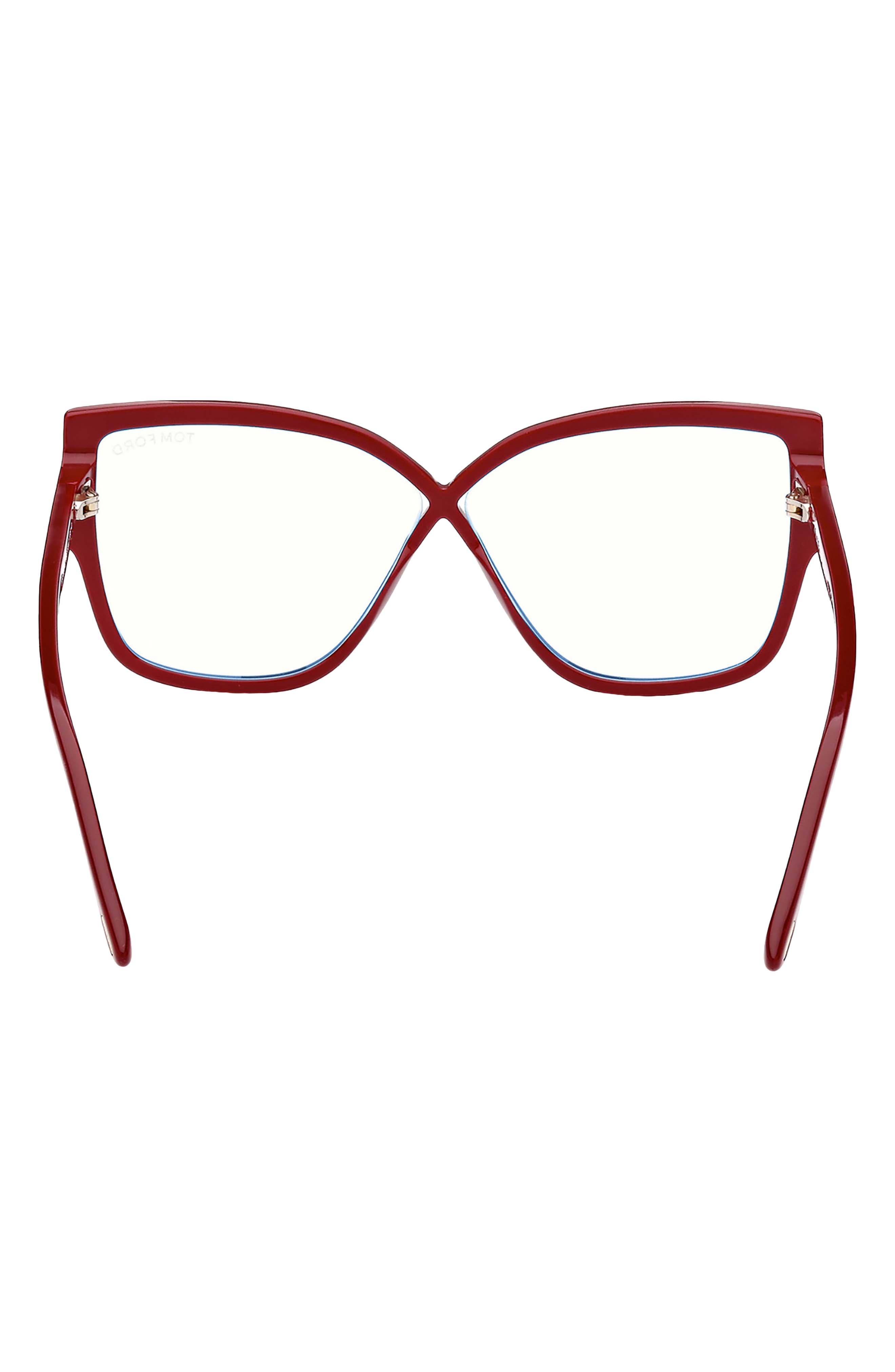 TOM FORD 60mm Rectangular Blue Light Blocking Glasses in Fuchsia/Blue Block  Lenses | Smart Closet