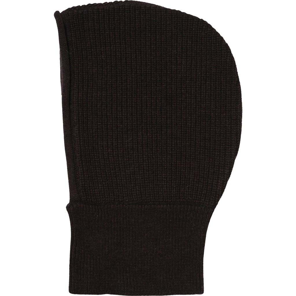 Hyer Goods Upcycled Merino Wool Ribbed Balaclava In Chocolate Brown