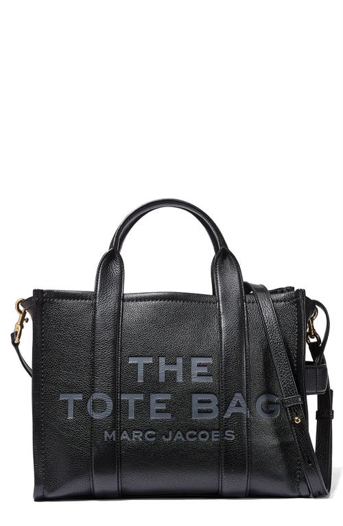 Marc Jacobs The Leather Medium Tote Bag in Black