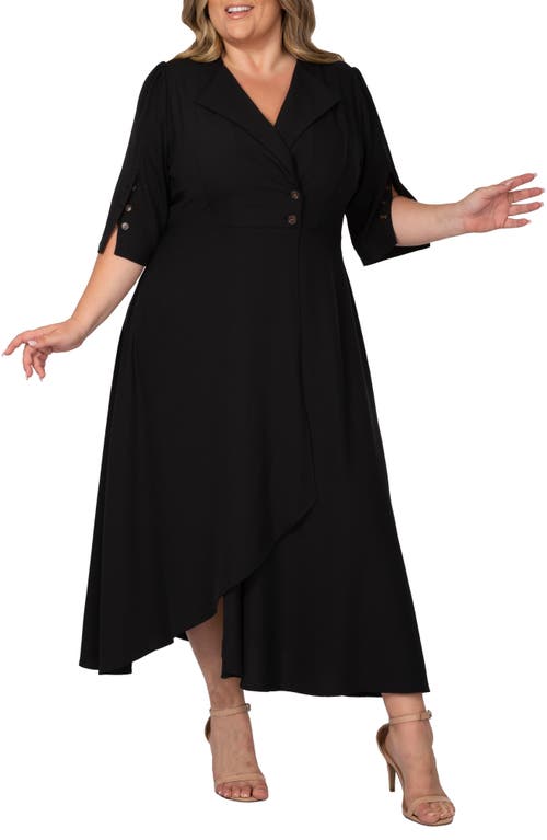 Standards & Practices Slit-sleeve Maxi Dress In Black