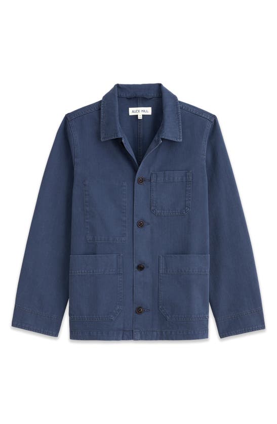 Shop Alex Mill Britt Cotton Work Jacket In Slate Blue