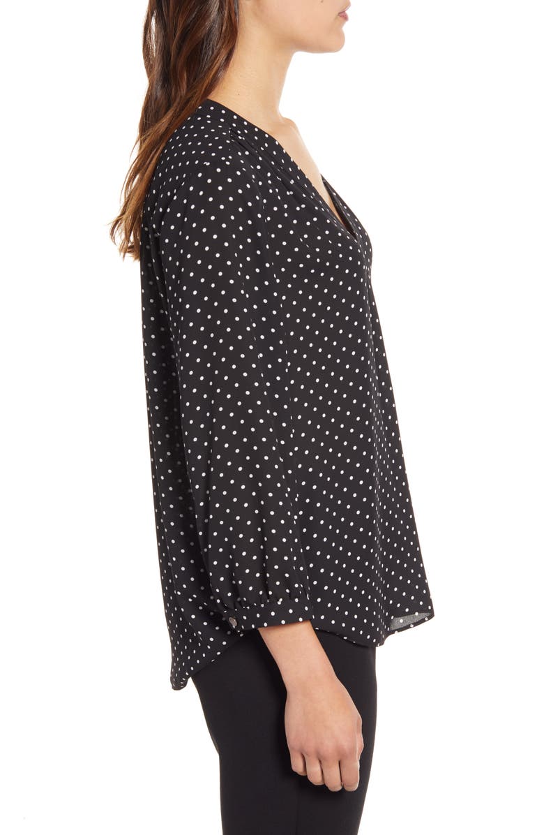 Vince Camuto Polka Dot V-Neck Top | Nordstrom