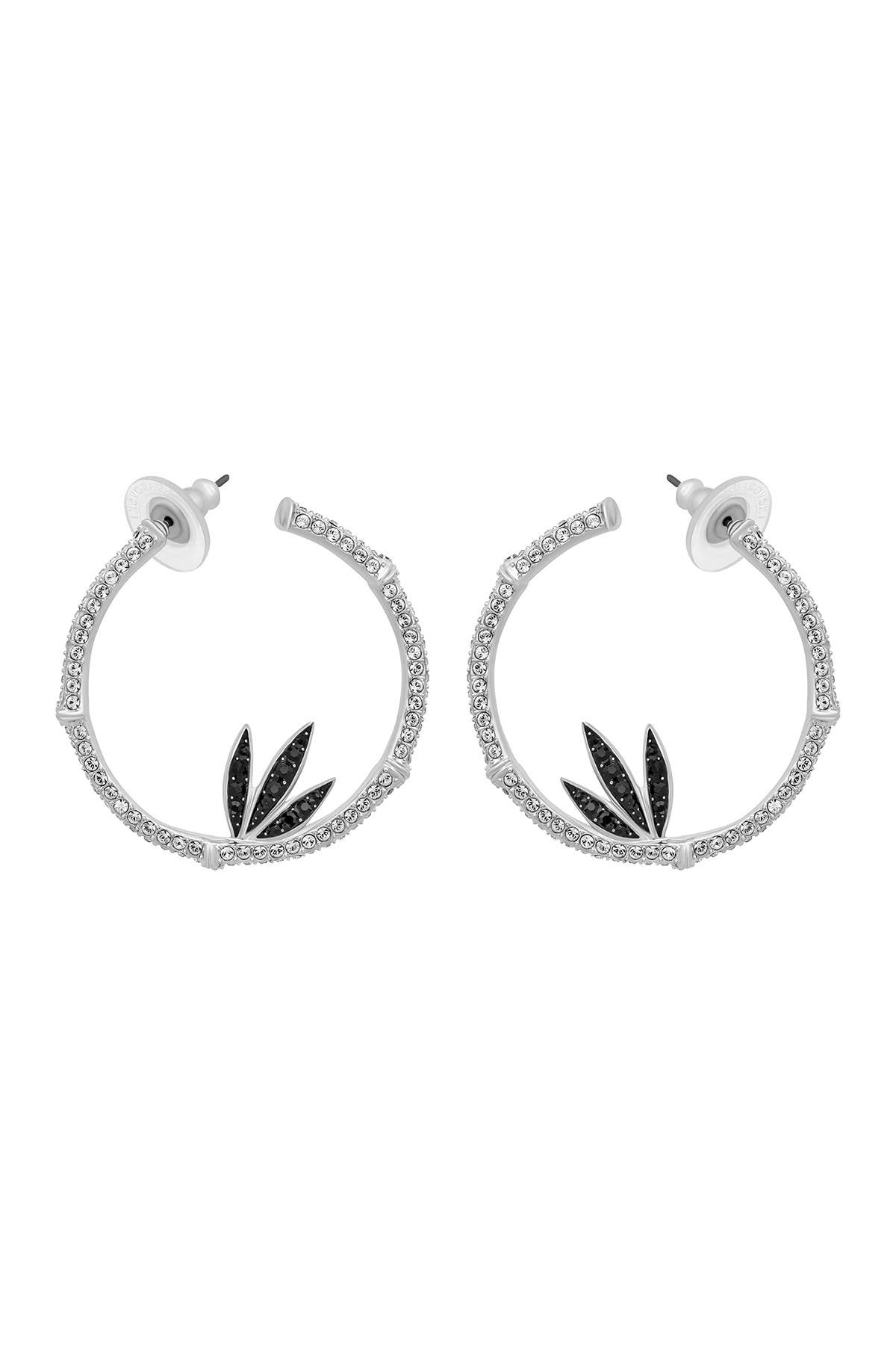 swarovski crystal pave hoop earrings