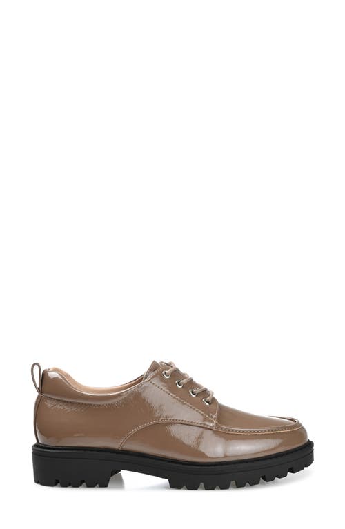 Journee Collection Zina Lug Sole Derby In Taupe