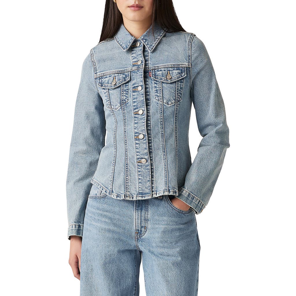 Shop Levi's Slim Fit Denim Trucker Jacket In Hang On To Your Love