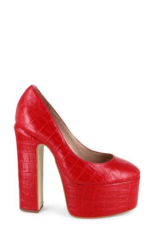 Zigi Giorgia Platform Pump In Red Croc