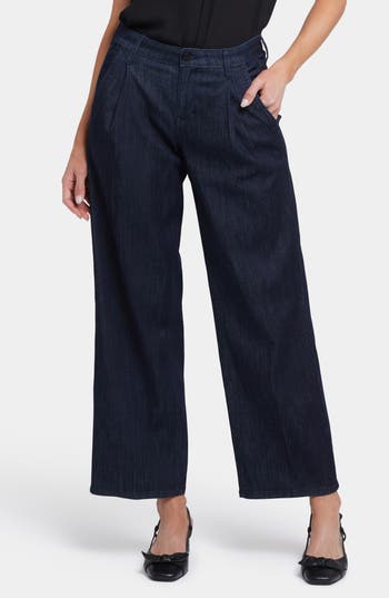 Nydj Mona High Waist Ankle Wide Leg Trouser Jeans In Rinse
