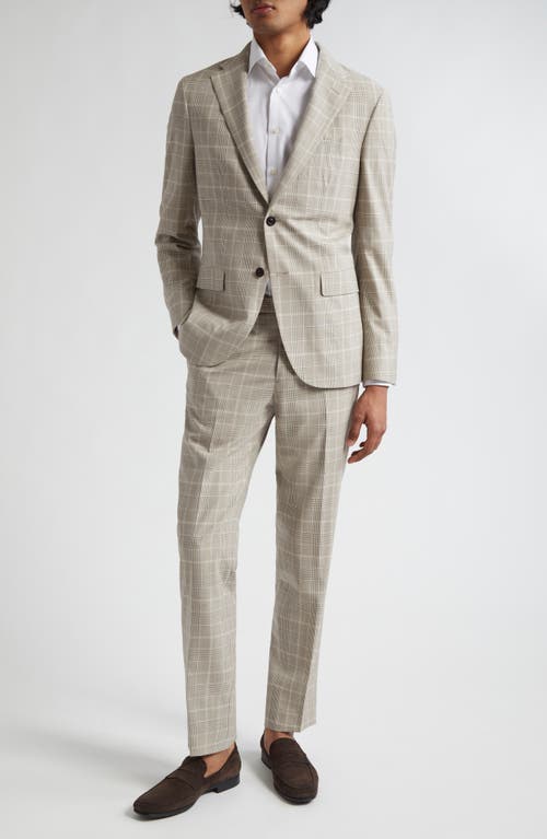 Boglioli B-Line Glen Plaid Virgin Wool Suit Cream/Beige at Nordstrom, Us