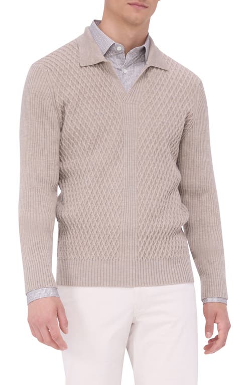 Shop Bugatchi Merino Wool Johnny Collar Sweater In Willow