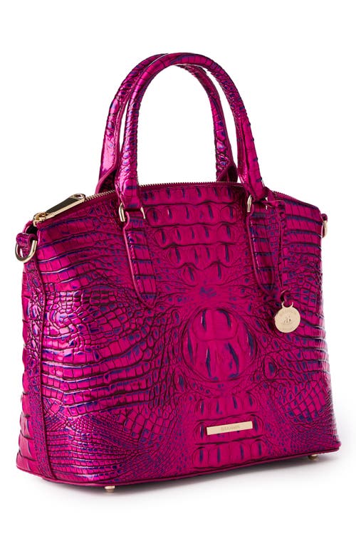 Shop Brahmin Duxbury Croc Embossed Leather Satchel In Voltage Violet