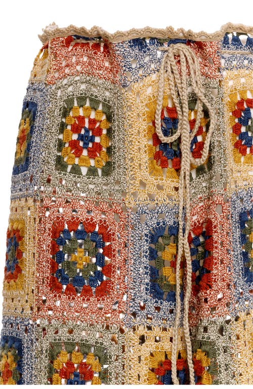 Agua Bendita Roots Harvest Crochet Cover-up Pants In Ivory