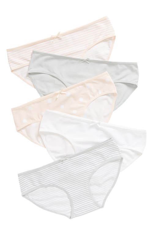 Nordstrom Kids' Assorted 5-pack Hipster Briefs In Pink- Grey Pack