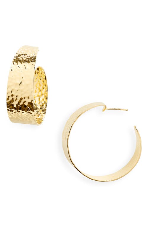 Jennifer Zeuner Cyrus Hoop Earrings in 14K Yellow Gold Plated Silver