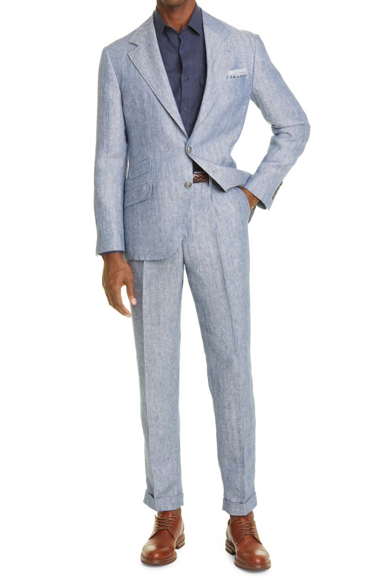 Brunello Cucinelli Bruno Cucinelli Men's Pinstripe Hemp & Linen Suit |  Nordstrom