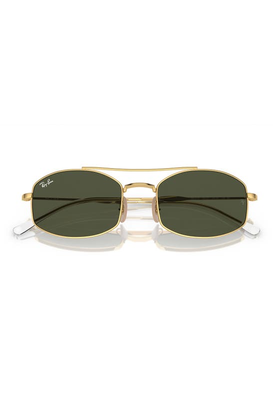 Shop Ray Ban Ray-ban 54mm Oval Sunglasses In Gold Flash