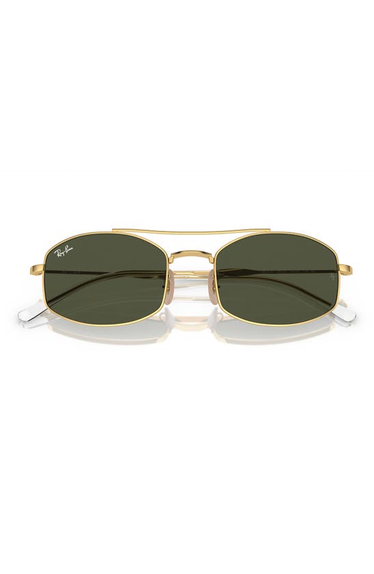 Ray Ban 54mm Oval Sunglasses In Gold Flash