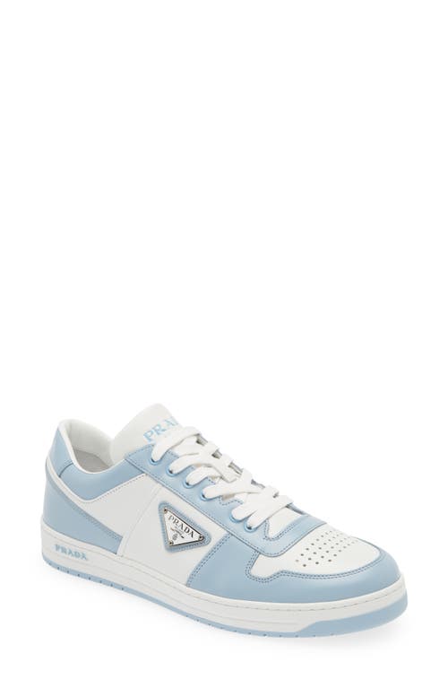 Shop Prada Downtown Logo Low Top Sneaker In Bianco/celeste